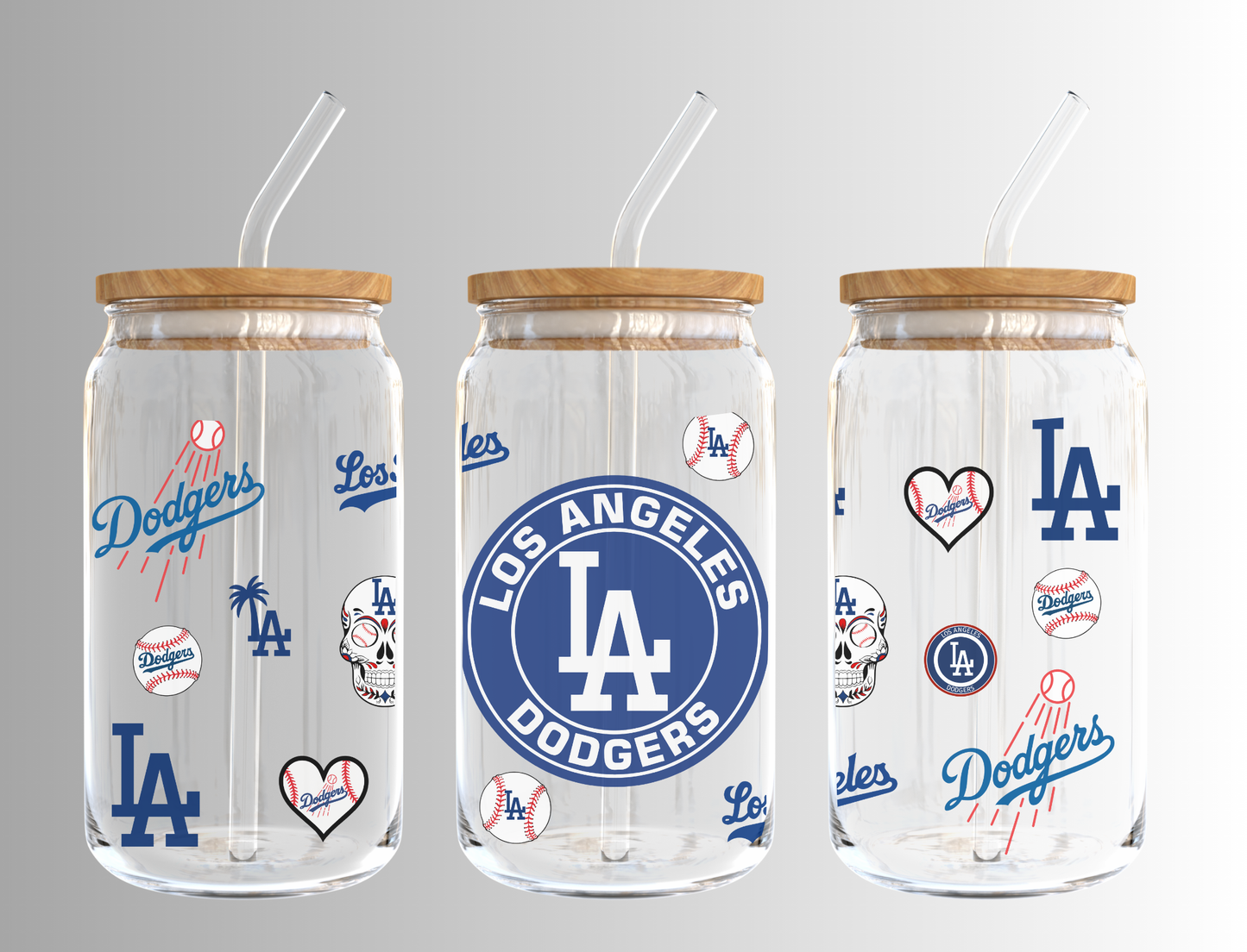 LA Dodgers 16oz Libbey Glass Can