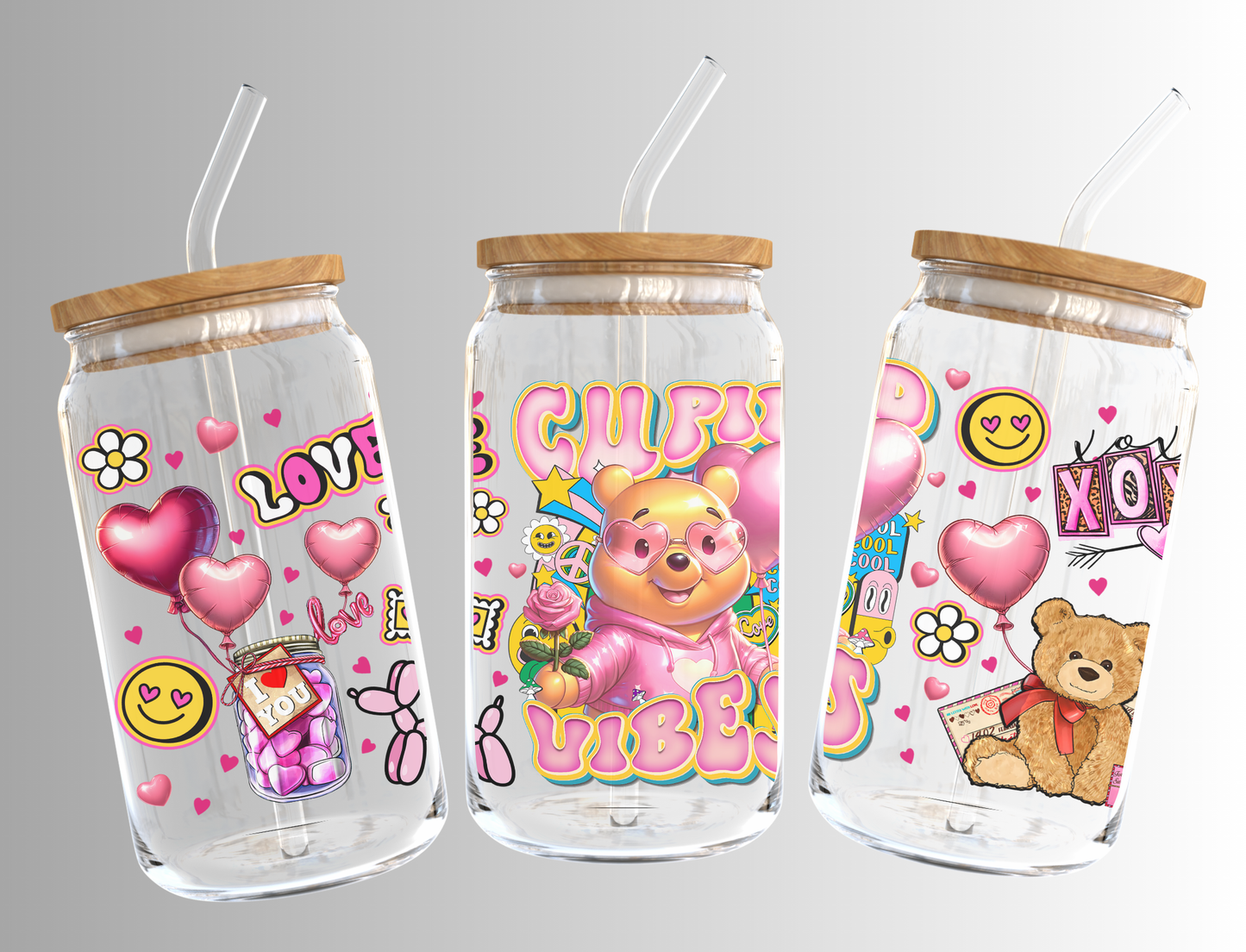 Winnie the Pooh 16oz Libbey Glass Can