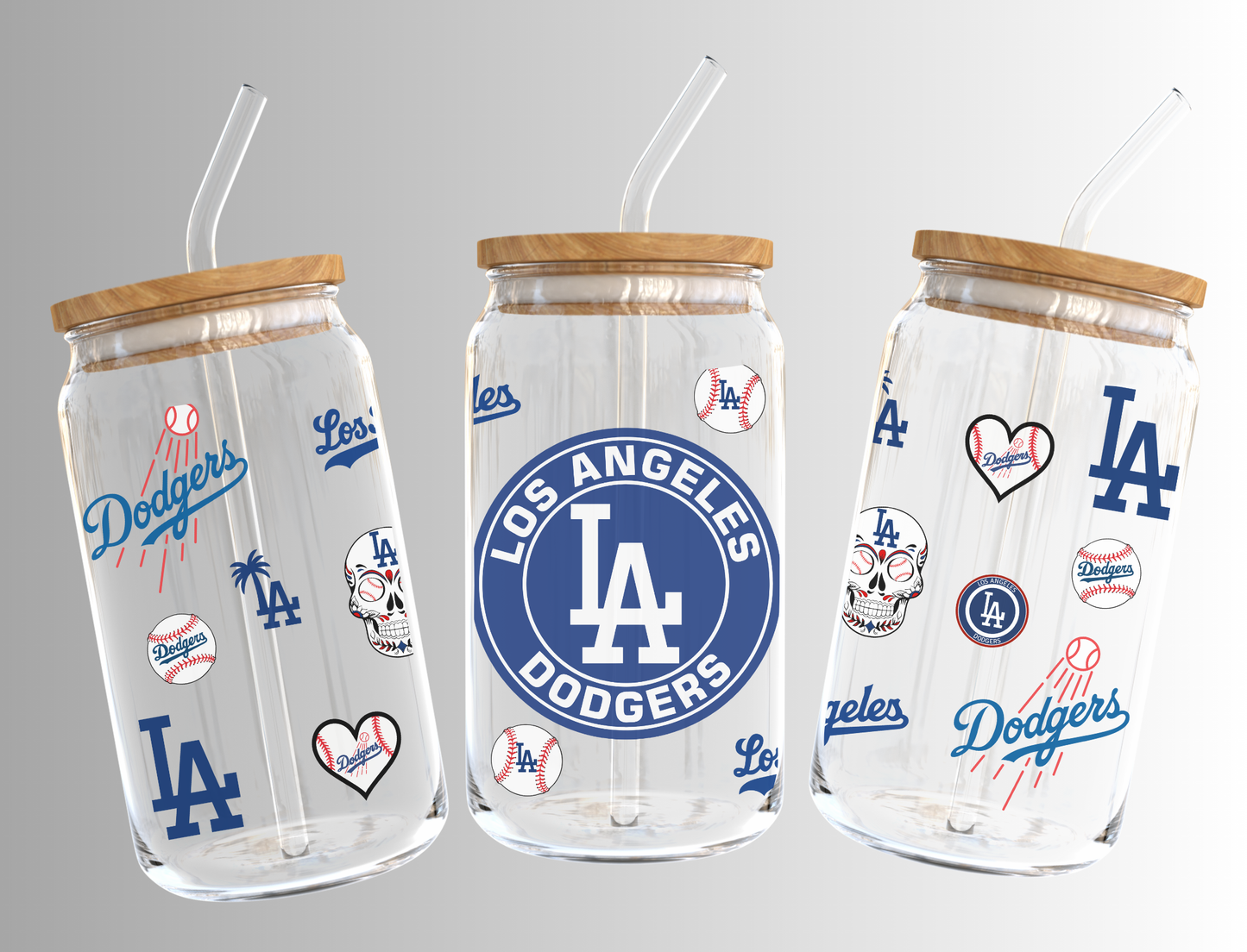 LA Dodgers 16oz Libbey Glass Can