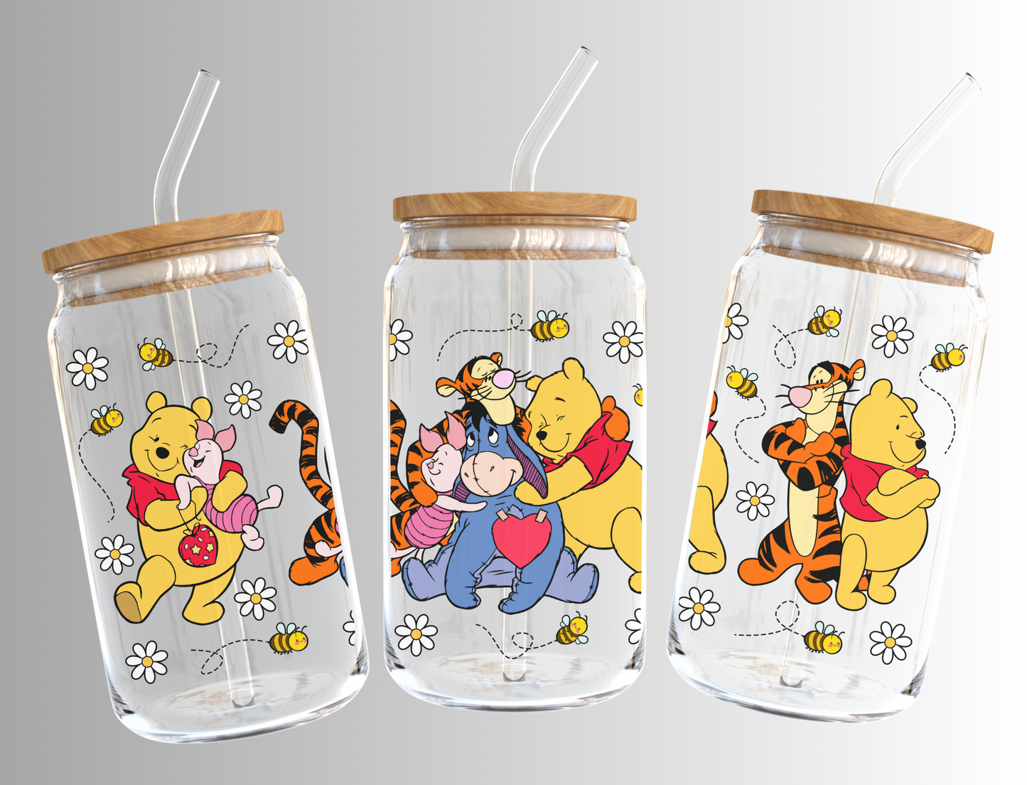 Winnie and Friends 16oz Libbey Glass Can