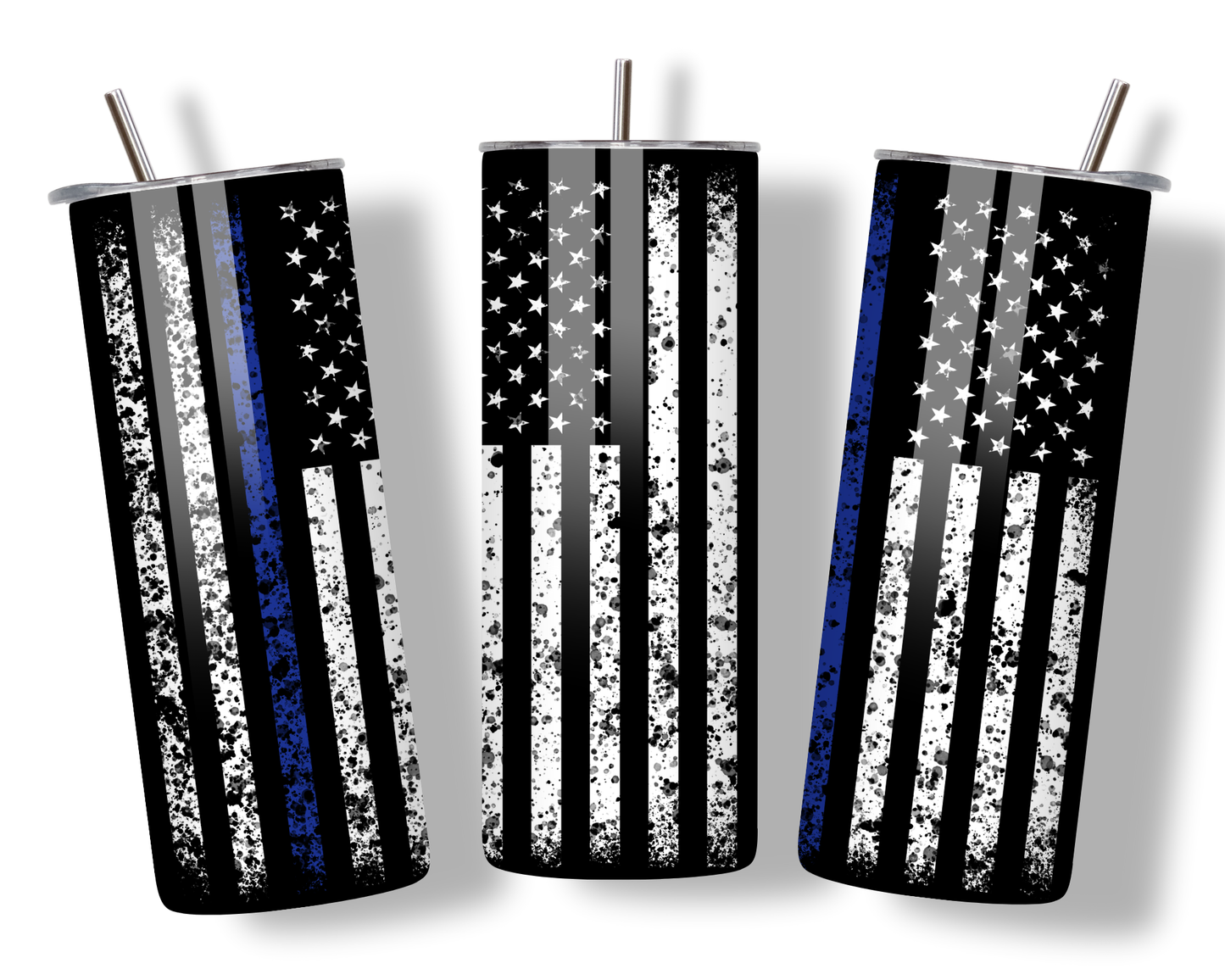 American Flag Blue Stripe 20oz Tumbler