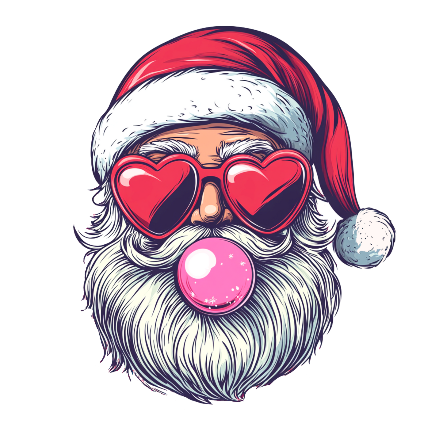 Retro Santa Blowing Bubble