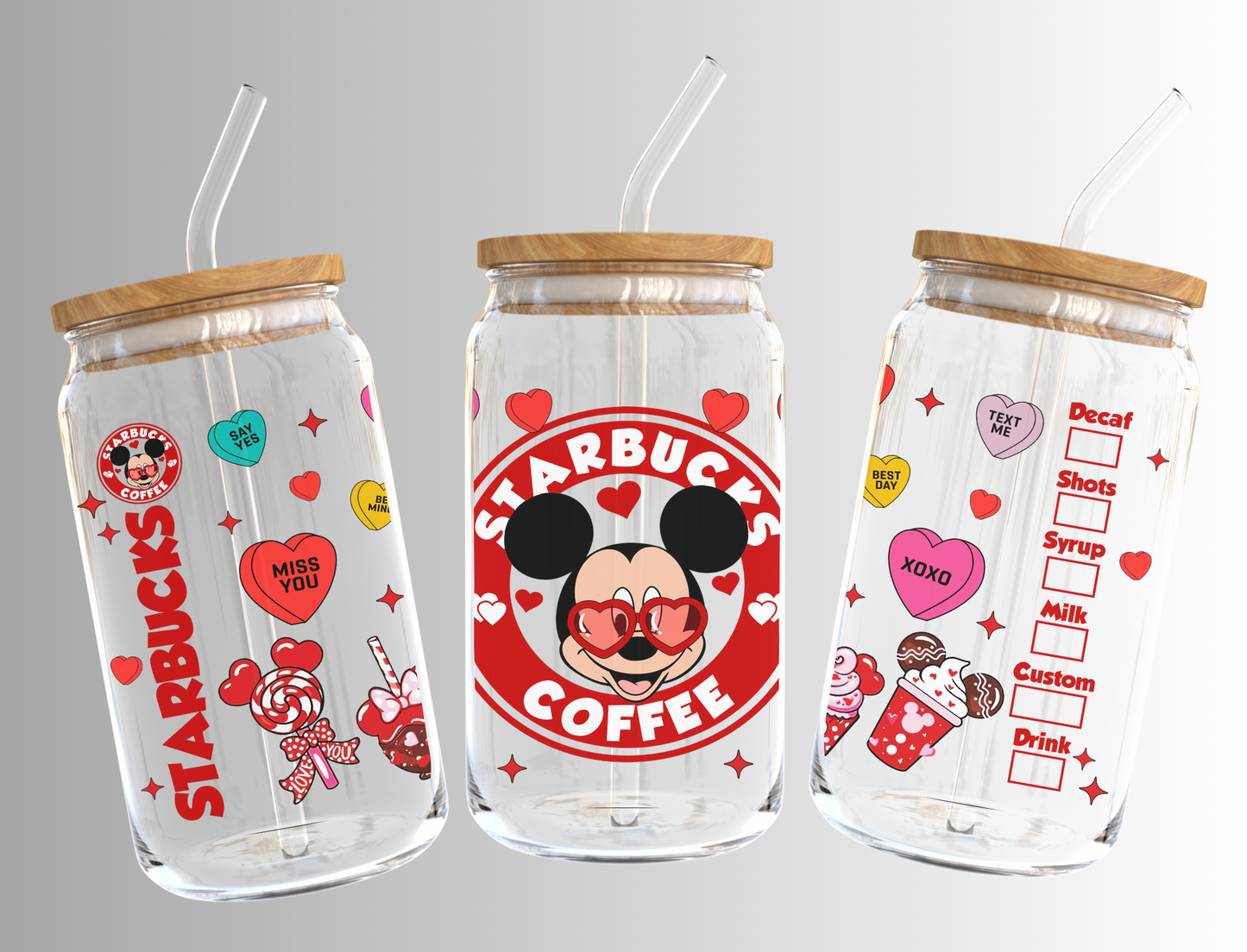 Mickey 16oz Libbey Glass Can