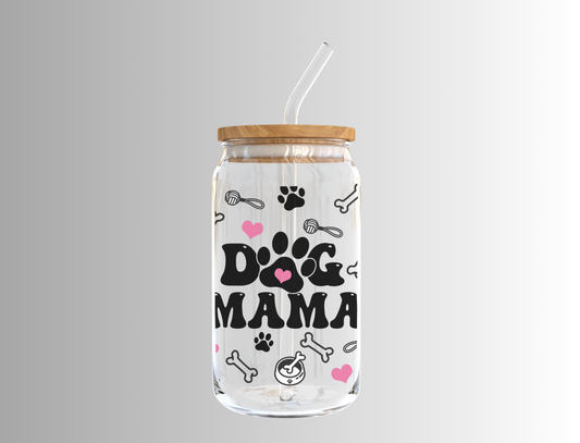 Dog Mama 16oz Libbey Glass Can