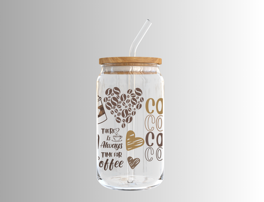 Coffee Everyday 16oz Libbey Glass Can