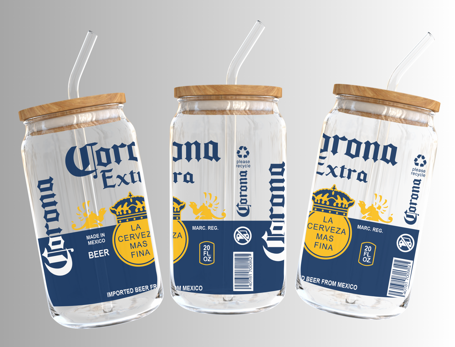 Corona Extra 16oz Libbey Glass Can