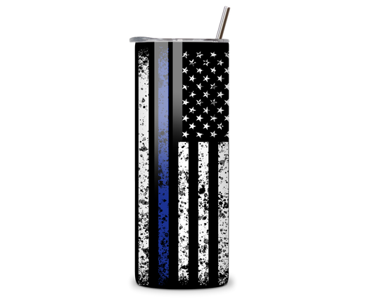 American Flag Blue Stripe 20oz Tumbler