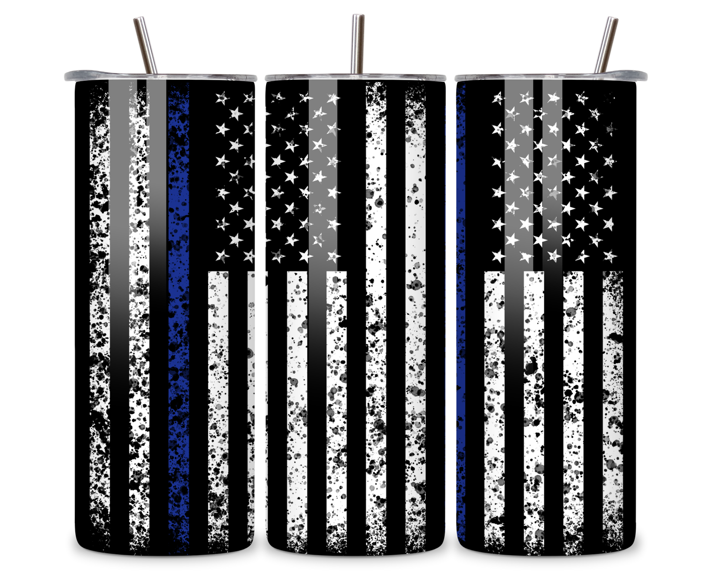 American Flag Blue Stripe 20oz Tumbler
