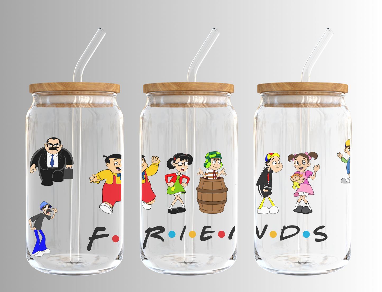 El Chavo And Friends 16oz Libbey Glass Can