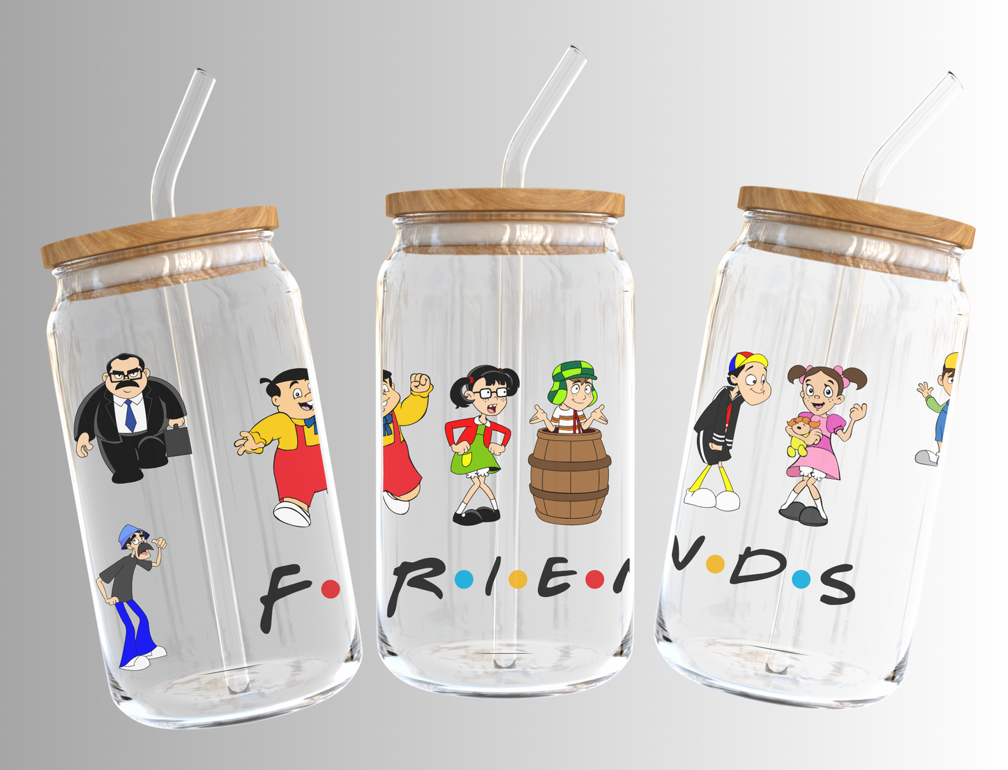 El Chavo And Friends 16oz Libbey Glass Can